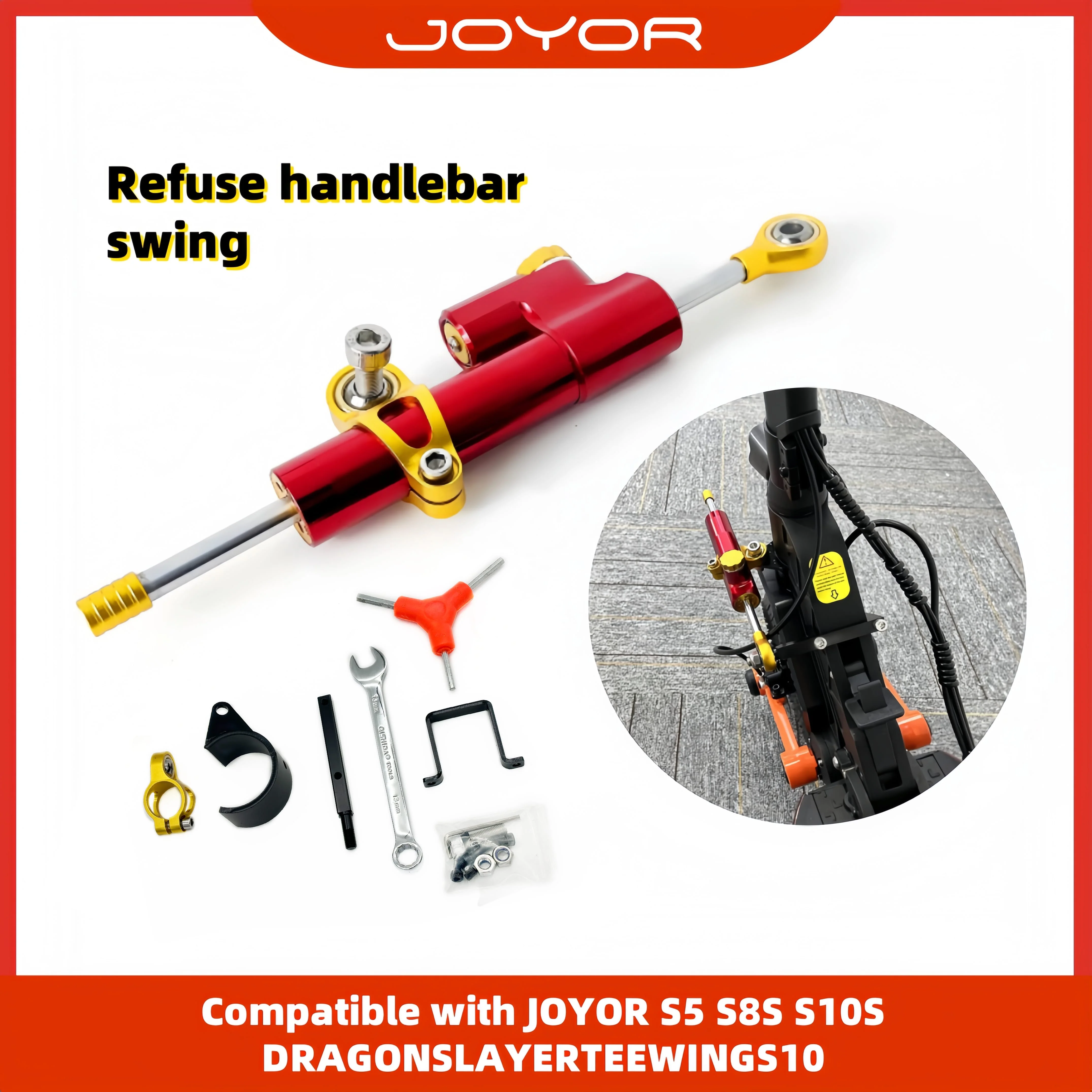 JOYOR S5 ABE PRO S Series Damper (Red/Gold) - Image 2